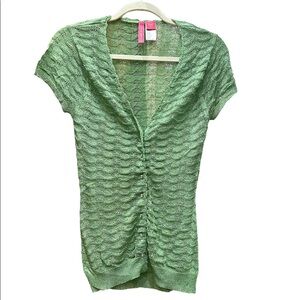 Charlotte Tarantola Short sleeve lightweight sweater cardigan. GUC